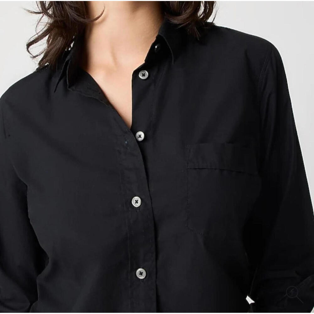 J.CREW Black Button-up Cotton Poplin Shirt In Signature Fit Size Large NWT - Picture 2 of 6